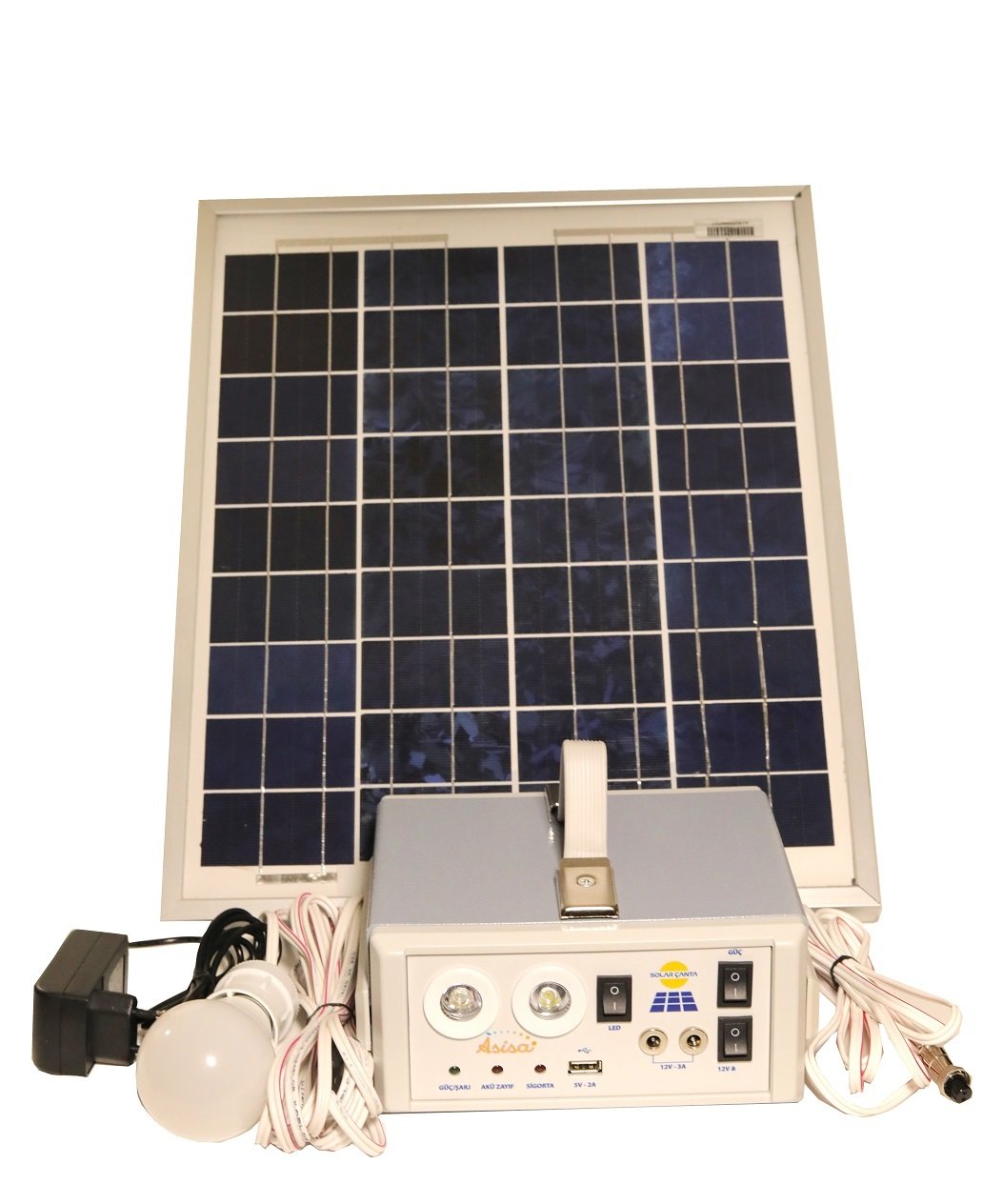 GÜNEŞ ENERJİLİ AYDINLATMA ve TELEFON ŞARJ ÇANTASI- LİTYUM AKÜLÜ