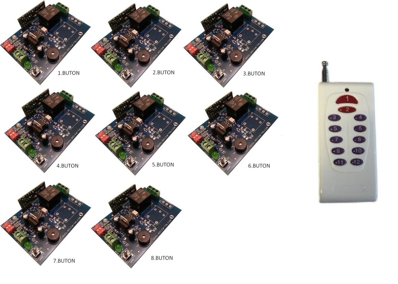 8 ADET 1 KANAL RF ALICI ÜNİTE ve 1 ADET RF ELCİK KUMANDA SETİ