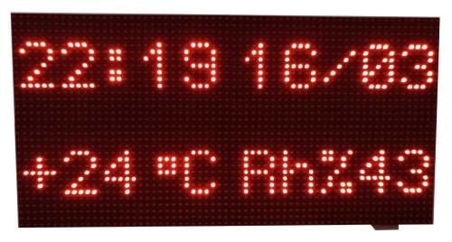 UZAKTAN KUMANDALI DİJİTAL SAAT TERMOMETRE NEM 64X32CM LED PANOSU-MOD SEÇİMLİ