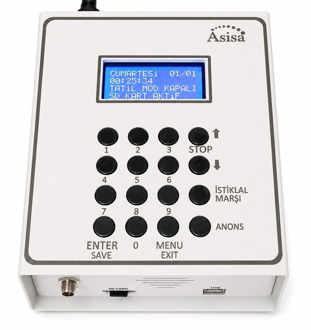 PROGRAMLANABİLİR OKUL FABRİKA ZİL SAATİ- PROAS-RF UZAKTAN KUMANDALI